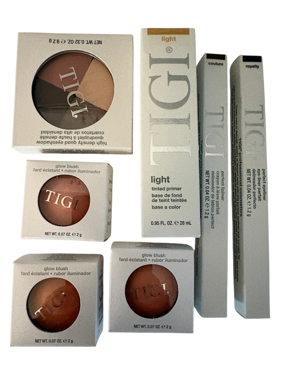 Lot of 7 New TIGI 7 Glow Blushes, Tinted Primer, Perfect Lipliner, Eyeliner
